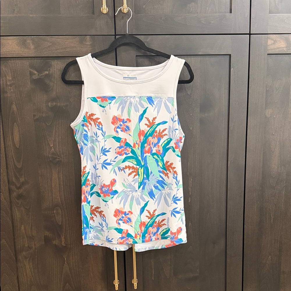 Columbia Floral Tank Top - White and Multicolor